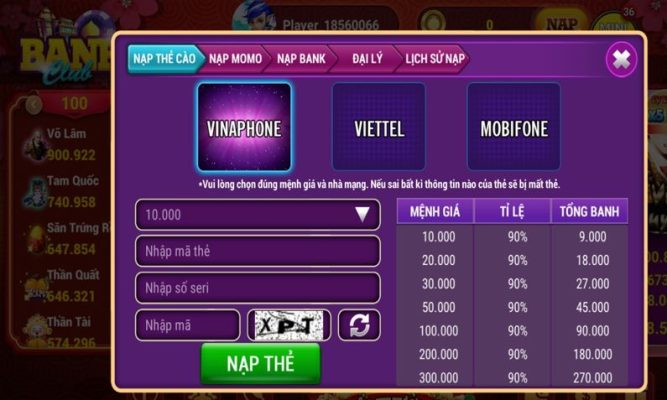 68gamebai reviews Hướng dẫn nạp thẻ Banh Club